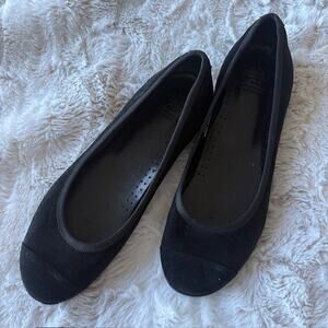 Calzoleria Toscana Black Suede Ballet Flats Made in Italy Size 38